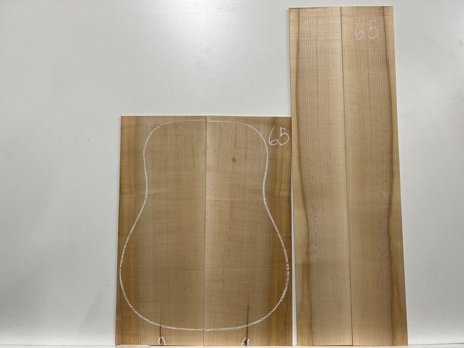 Flame Hard Maple Dreadnought Guitar Back & Side Set #65 - Exotic Wood Zone - Buy online Across USA 