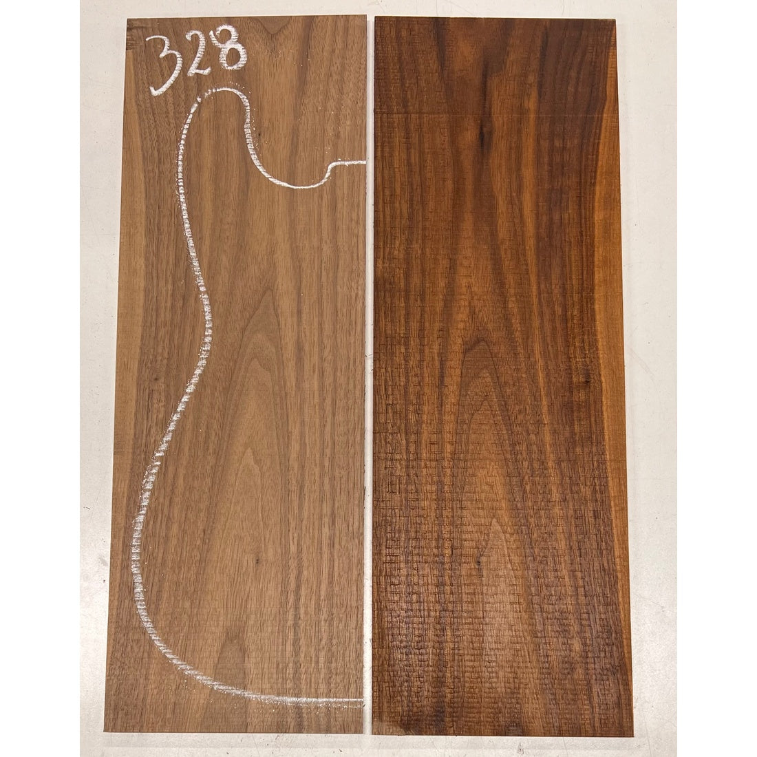 Black Walnut Bookmatched Guitar Drop Tops 21" x 7-1/4" x 1/4" #328 - Exotic Wood Zone - Buy online Across USA 