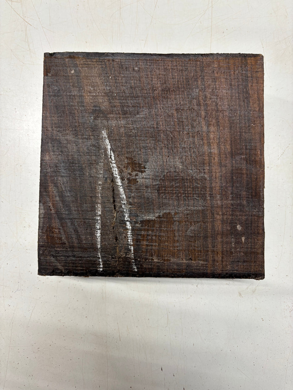 Defective East Indian Rosewood Bowl Blank (with Visible Cracks)- 6" x 6" x 2"