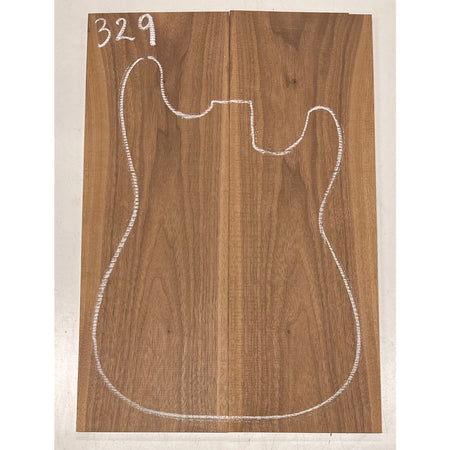 Black Walnut Bookmatched Guitar Drop Tops 21" x 7-1/4" x 1/4" #329 - Exotic Wood Zone - Buy online Across USA 