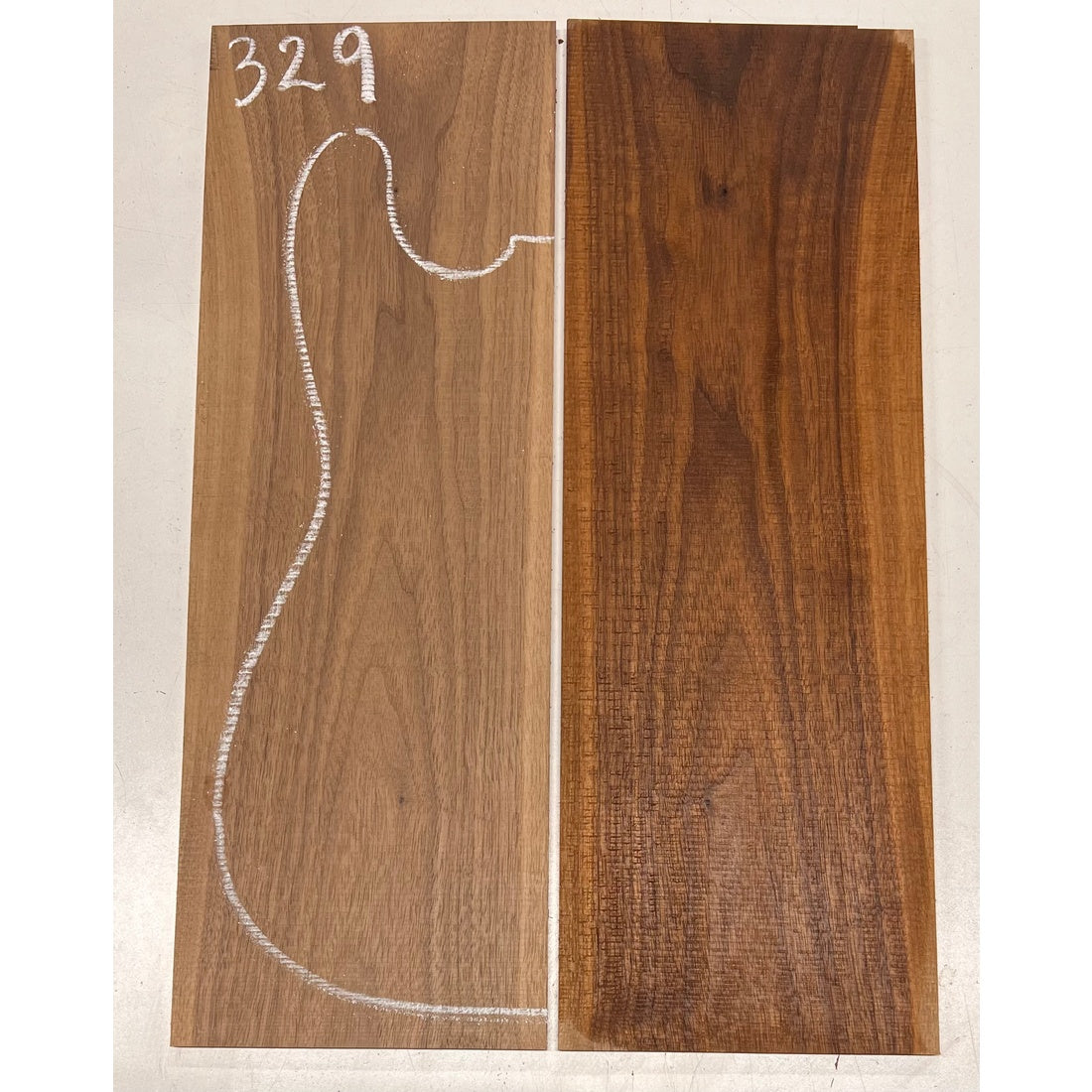 Black Walnut Bookmatched Guitar Drop Tops 21" x 7-1/4" x 1/4" #329 - Exotic Wood Zone - Buy online Across USA 