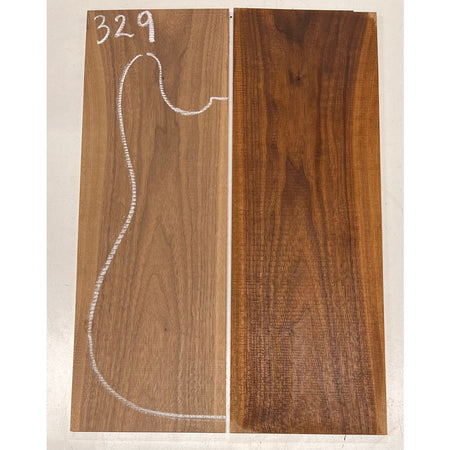 Black Walnut Bookmatched Guitar Drop Tops 21" x 7-1/4" x 1/4" #329 - Exotic Wood Zone - Buy online Across USA 