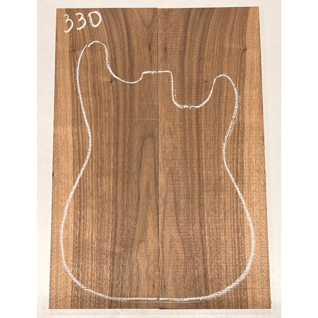 Black Walnut Bookmatched Guitar Drop Tops 21" x 7-1/4" x 1/4" #330 - Exotic Wood Zone - Buy online Across USA 