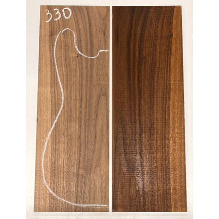 Black Walnut Bookmatched Guitar Drop Tops 21" x 7-1/4" x 1/4" #330 - Exotic Wood Zone - Buy online Across USA 