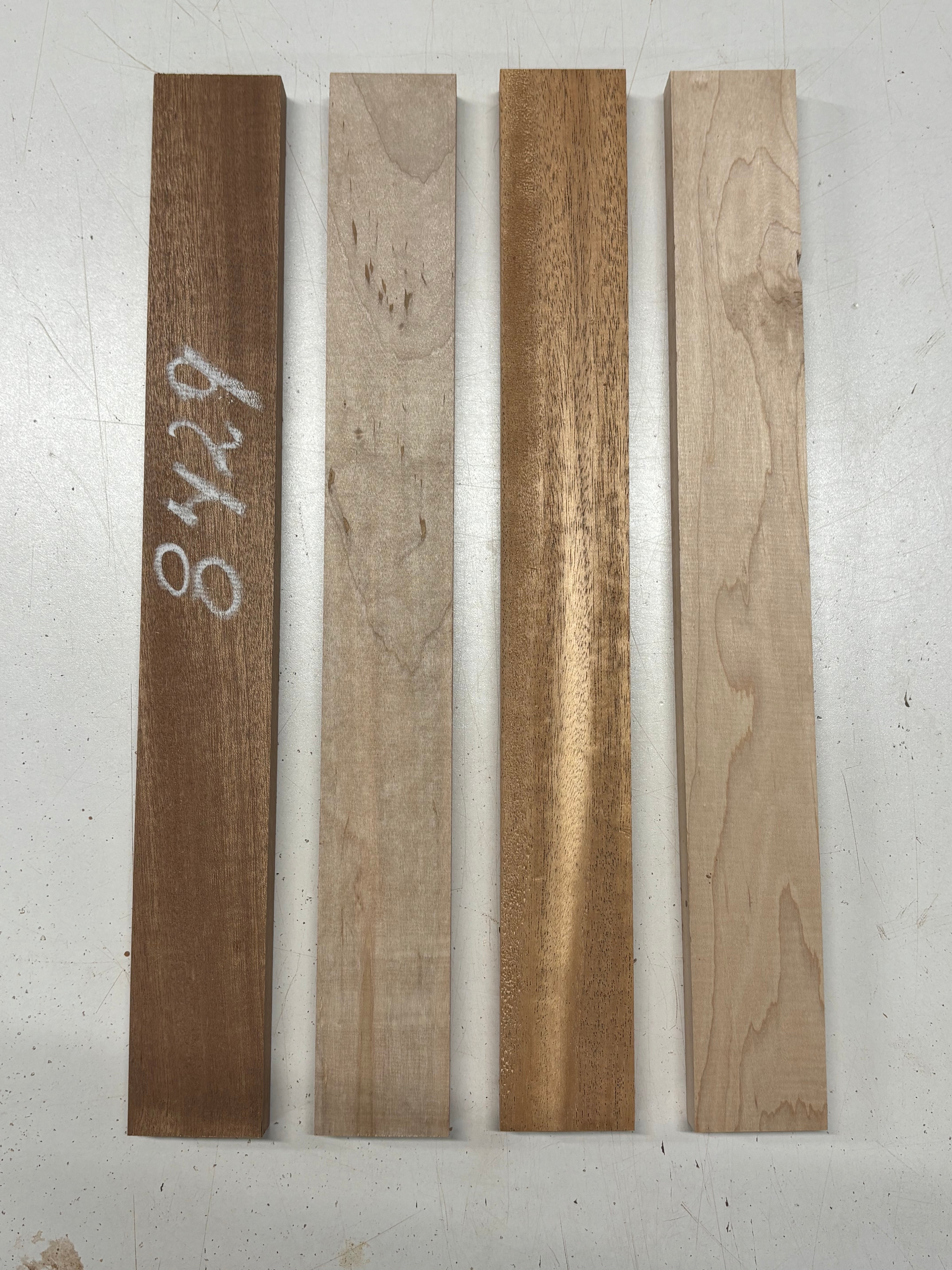 4 Pack, 3 Species Sapele + African Mahogany + Hard Maple Thin Stock Lumber #8429 Exotic Wood Zone New 