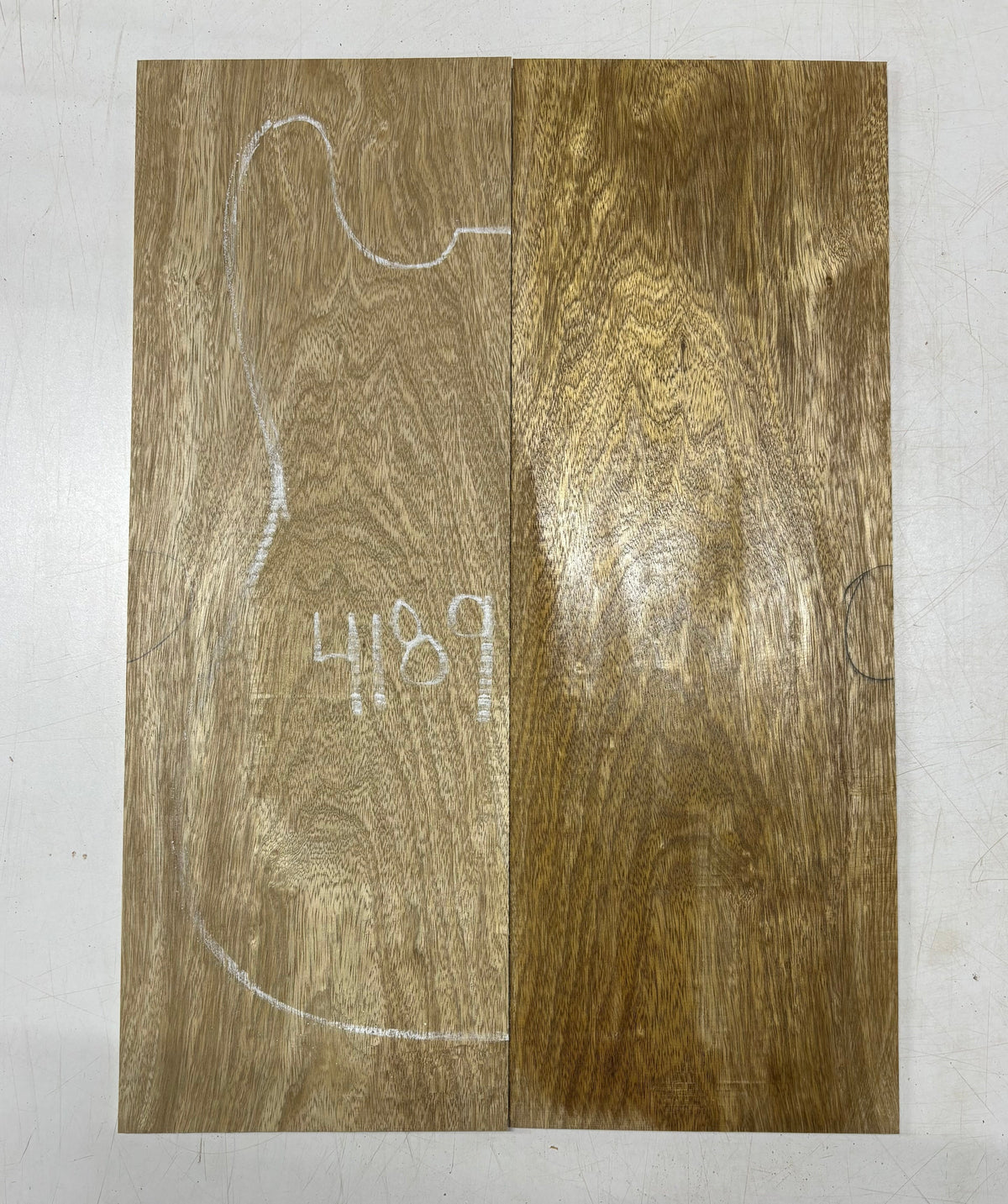White Limba Guitar Drop Top 21"x7-1/2"x1/4"#4189 Exotic Wood Zone 