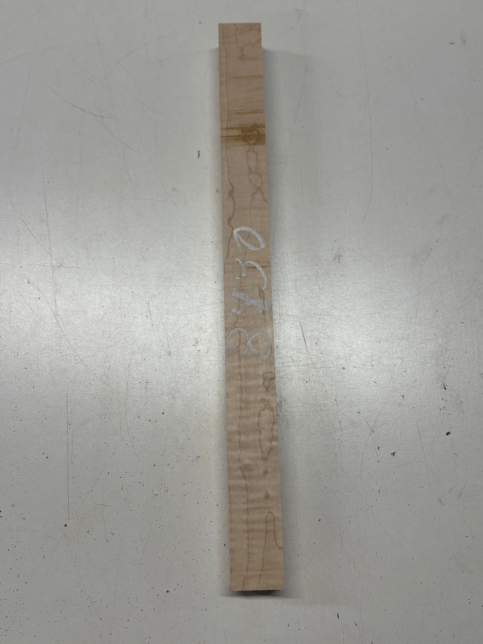 1 Piece, Flame Hard Maple Turning Wood Blank 18"x1-1/2"x1-3/8" #8430 Exotic Wood Zone New 