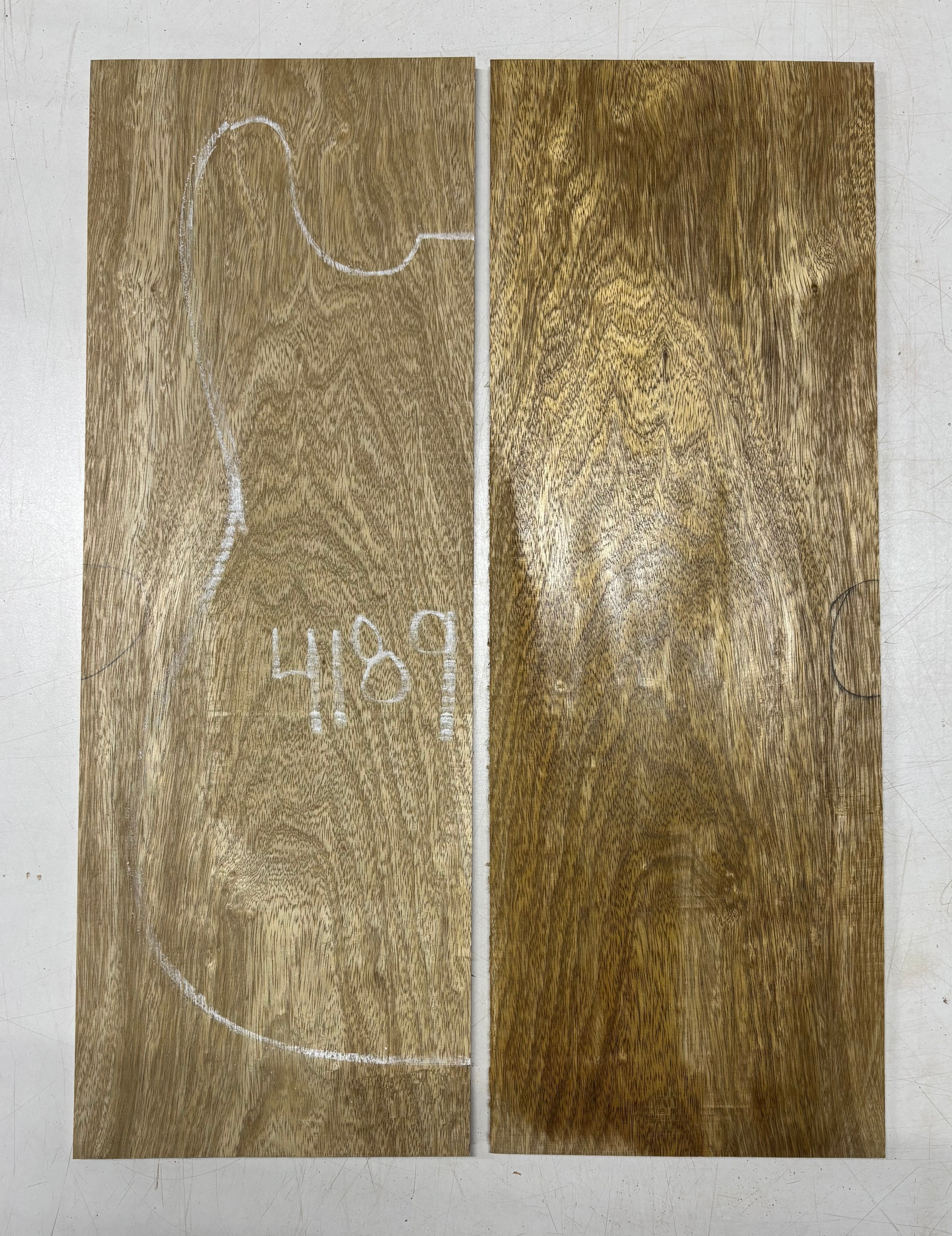 White Limba Guitar Drop Top 21"x7-1/2"x1/4"#4189 Exotic Wood Zone 