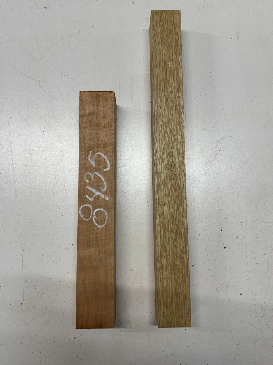 2 Pack, 2 Species White Limba + Cherry Turning Wood Blanks  #8435 - Exotic Wood Zone
