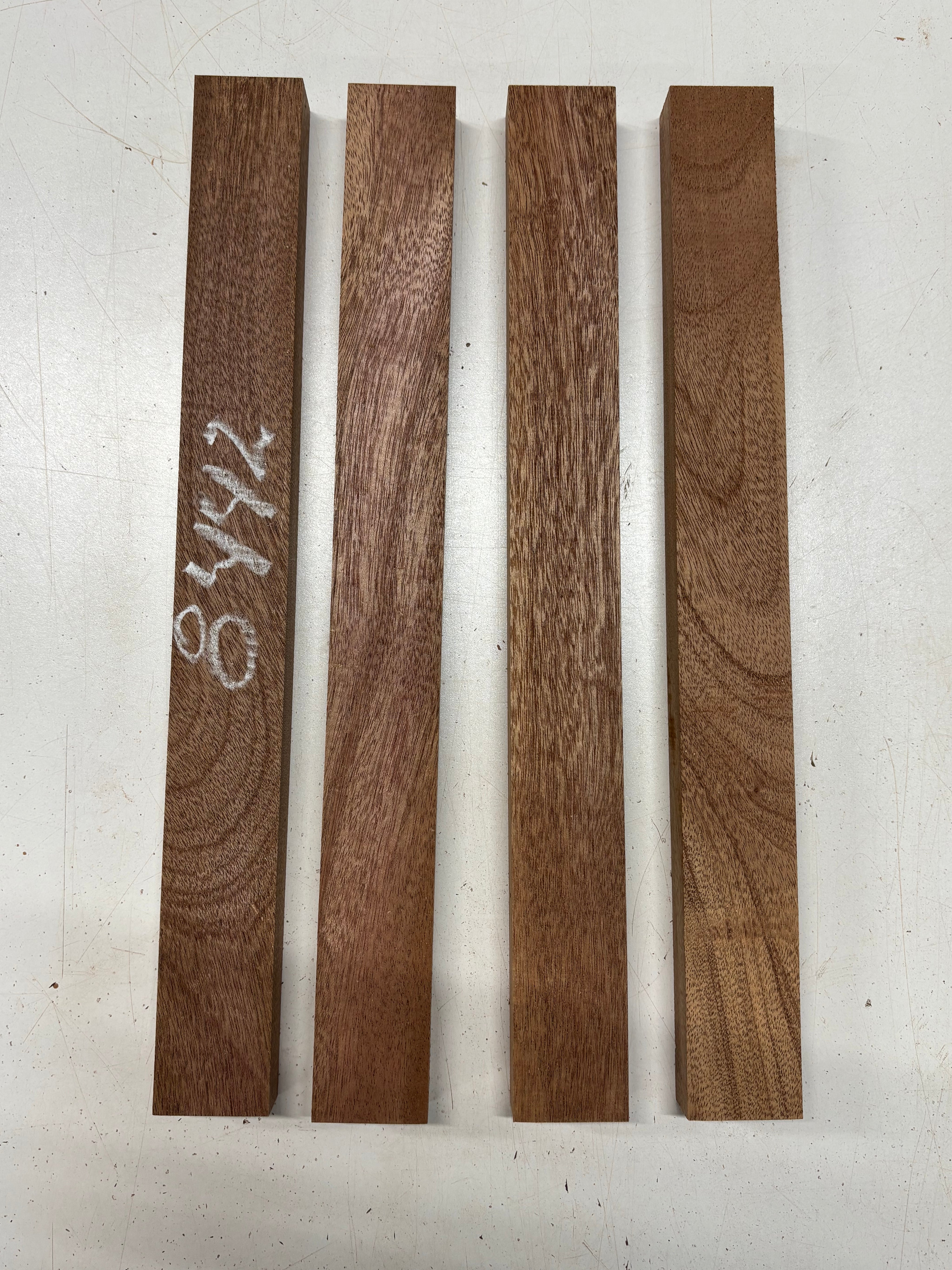 4 Pack, African Mahogany Thin Stock Lumber 16"x1-3/4"x1"#8442 - Exotic Wood Zone