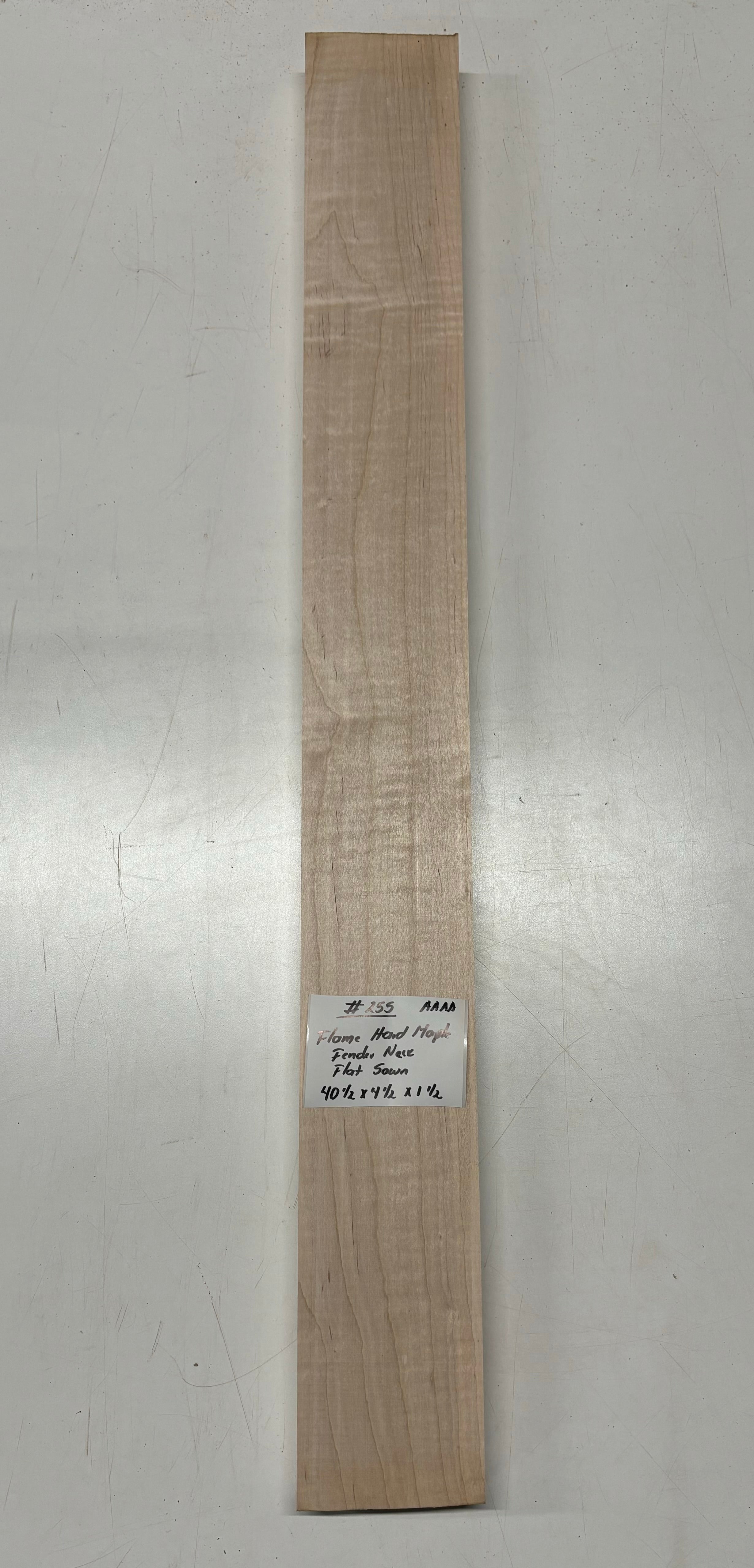 Fender Flame Maple Guitar Neck Blank - AAAA Grade (Flat Sawn) #255 Exotic Wood Zone 