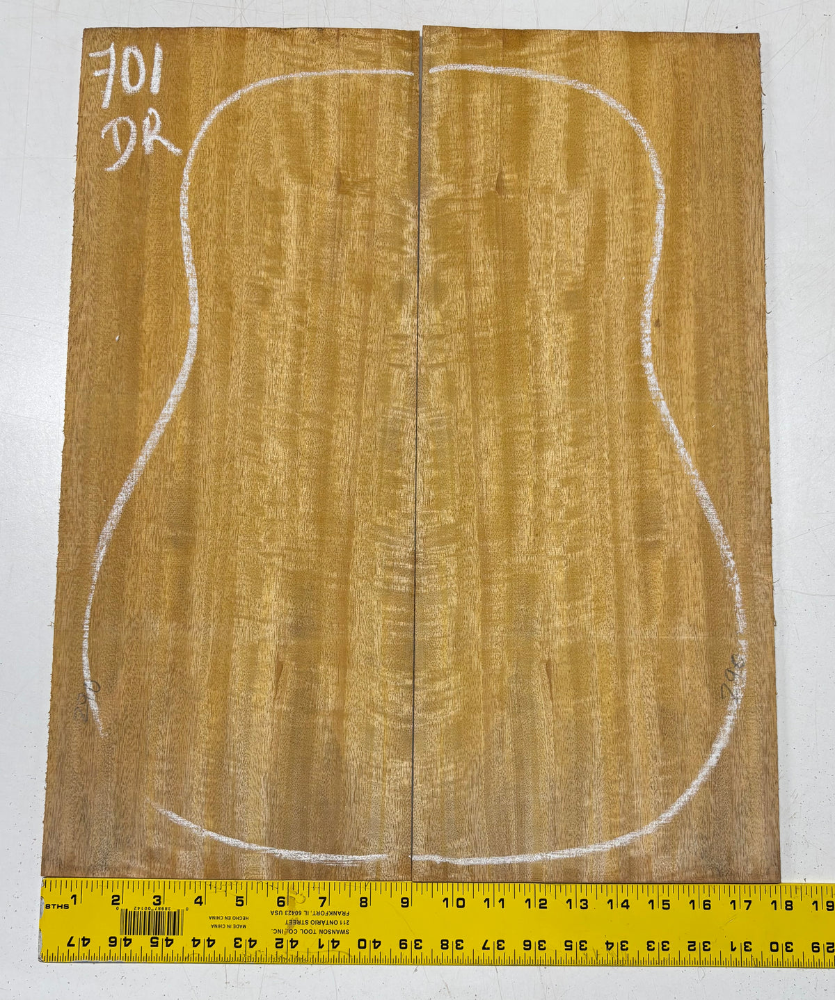 Golden Flame Mango Dreadnought Guitar Back and Side Set #701 - Exotic Wood Zone