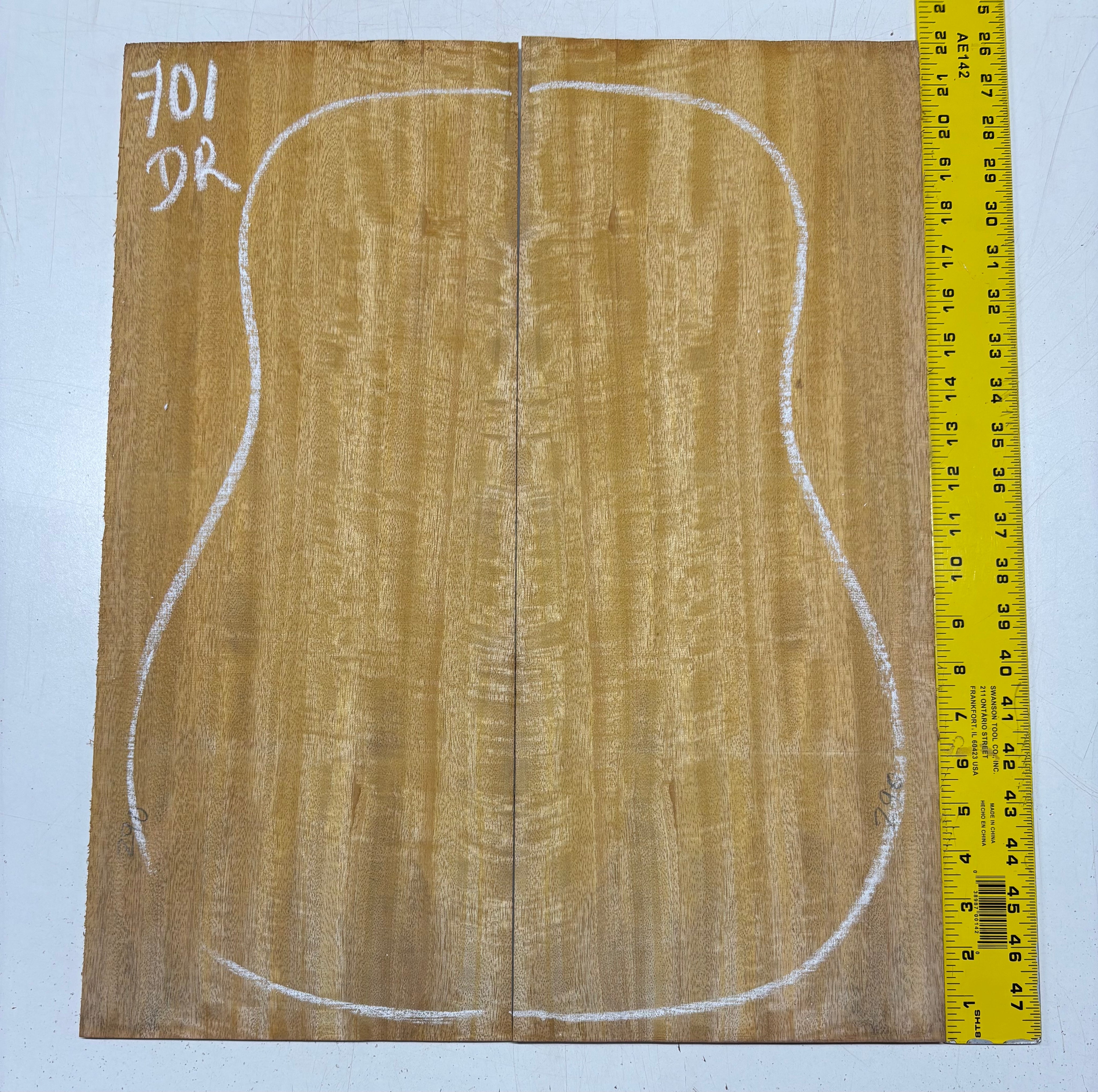 Golden Flame Mango Dreadnought Guitar Back and Side Set #701 - Exotic Wood Zone