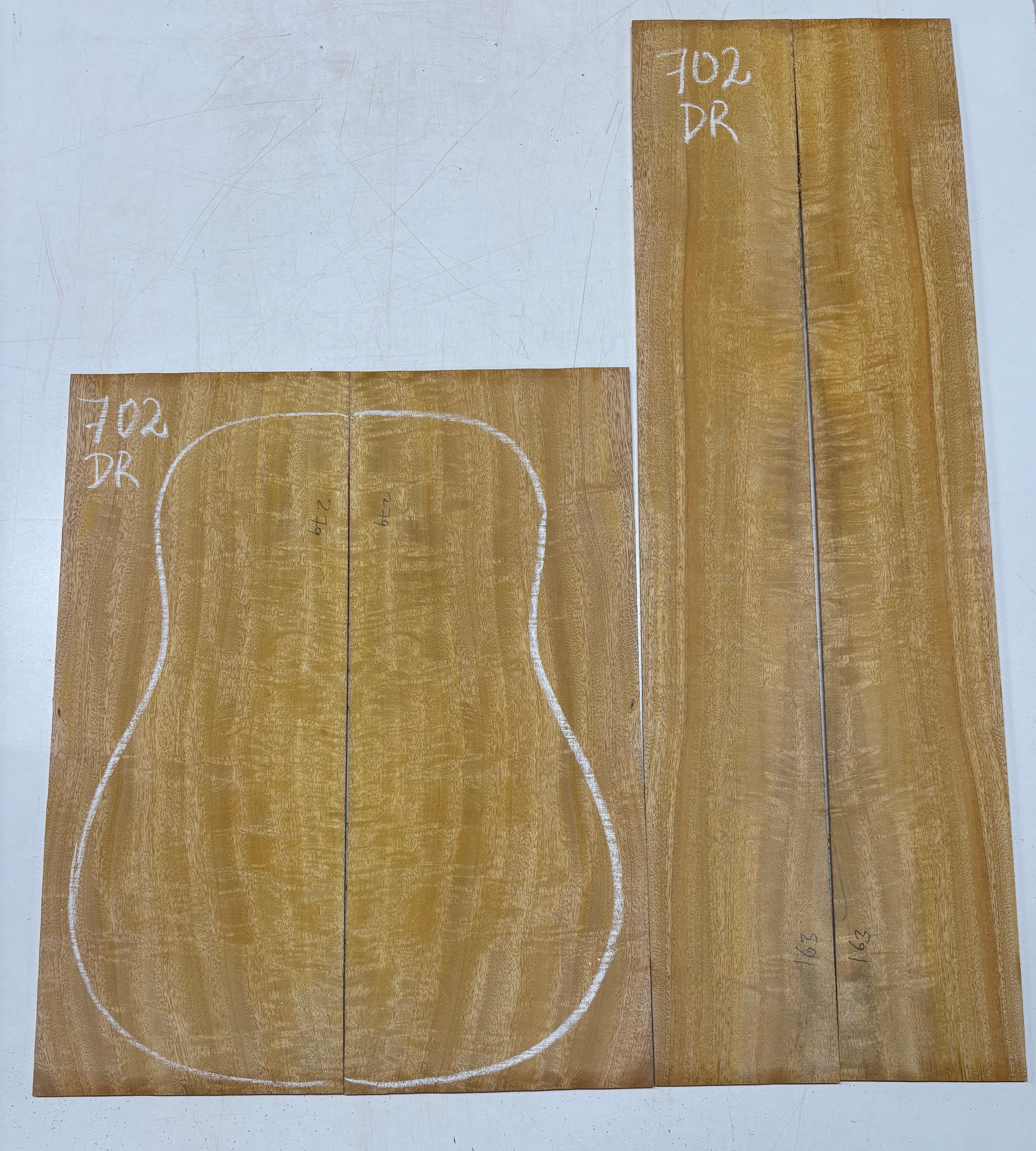 Golden Flame Mango Dreadnought Guitar Back and Side Set #702 - Exotic Wood Zone