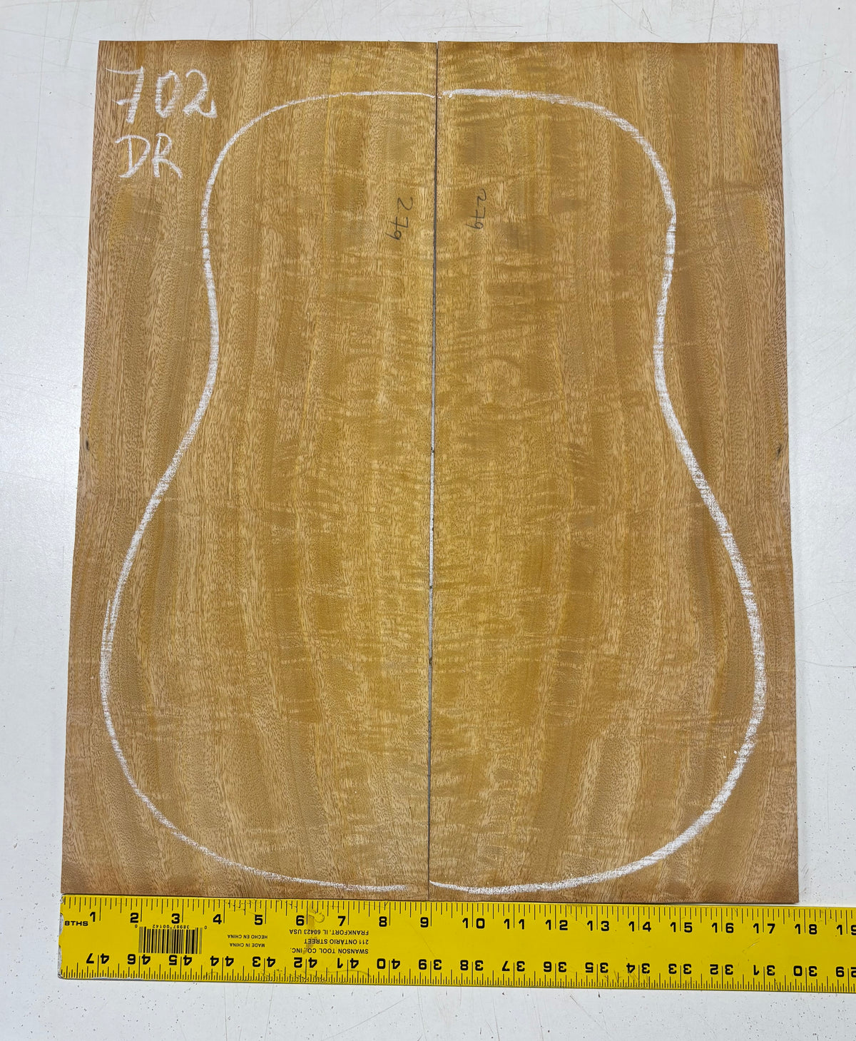 Golden Flame Mango Dreadnought Guitar Back and Side Set #702 - Exotic Wood Zone
