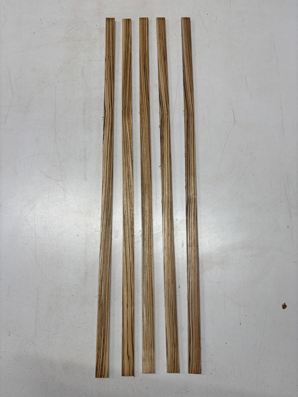 5 Pack, Zebrawood Binding Blanks 35"x 1"x 1/4"#5097