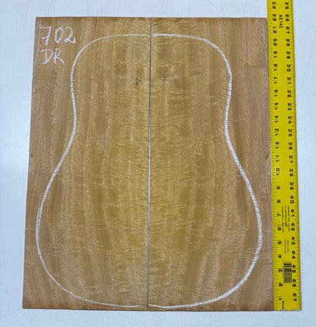 Golden Flame Mango Dreadnought Guitar Back and Side Set #702 - Exotic Wood Zone