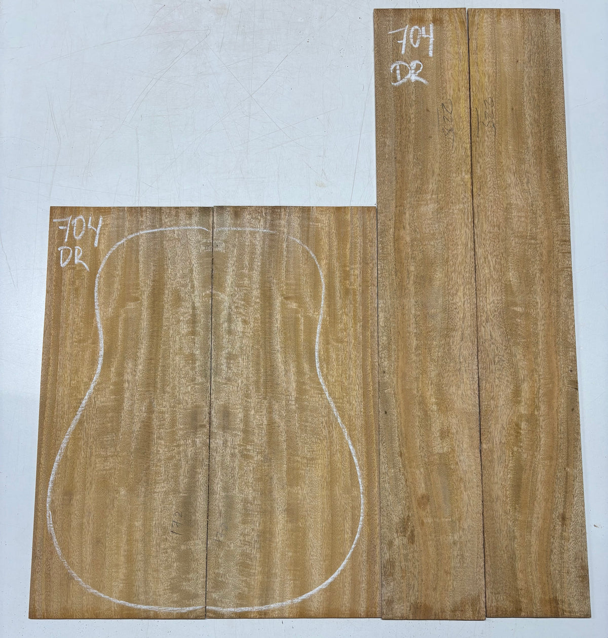 Golden Flame Mango Dreadnought Guitar Back and Side Set #704 - Exotic Wood Zone