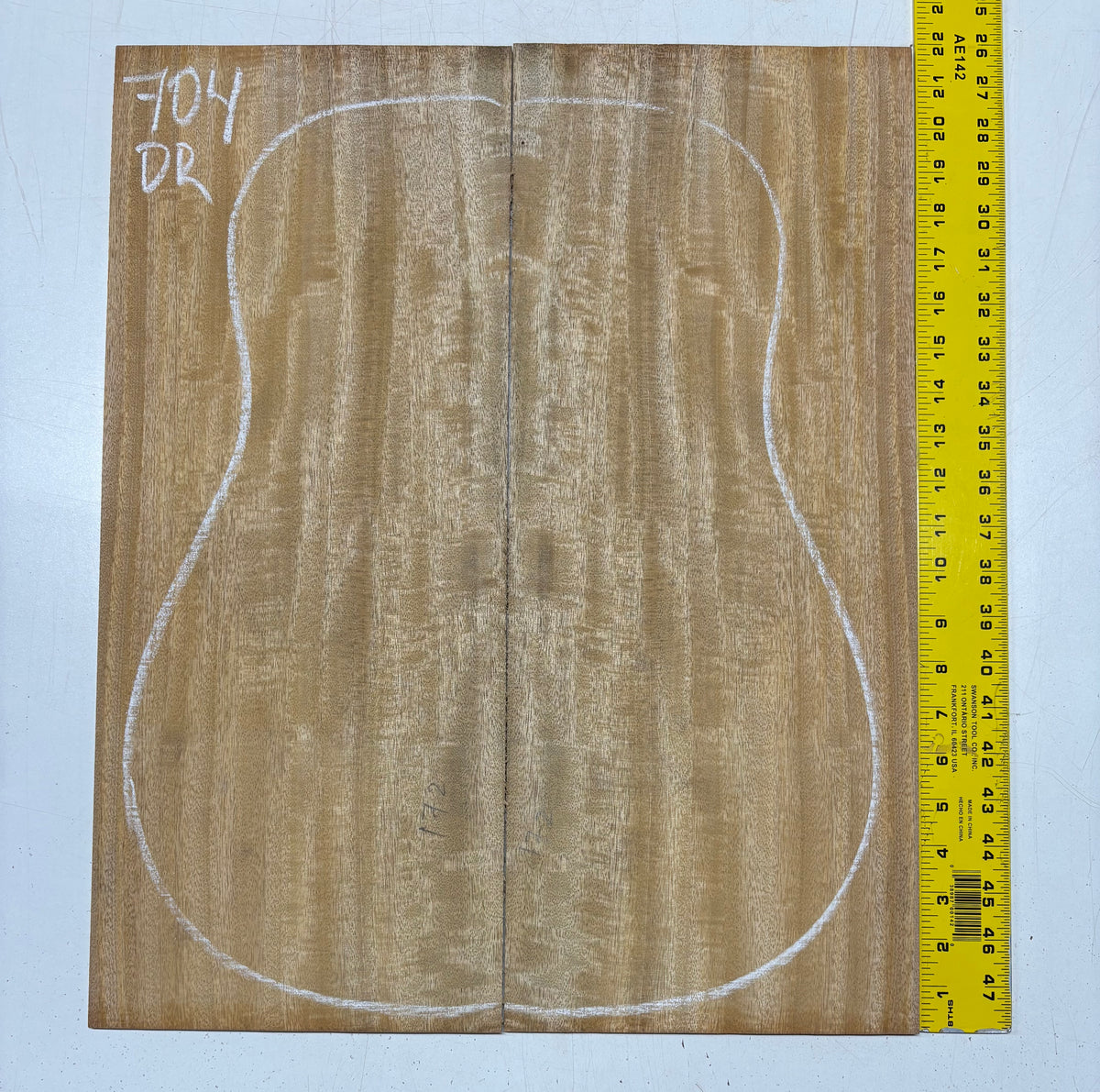Golden Flame Mango Dreadnought Guitar Back and Side Set #704 - Exotic Wood Zone