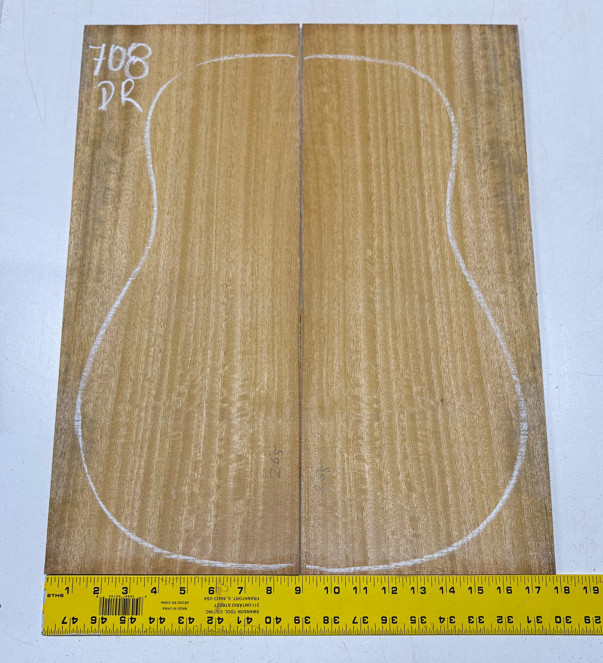 Golden Flame Mango Dreadnought Guitar Back and Side Set #708 - Exotic Wood Zone