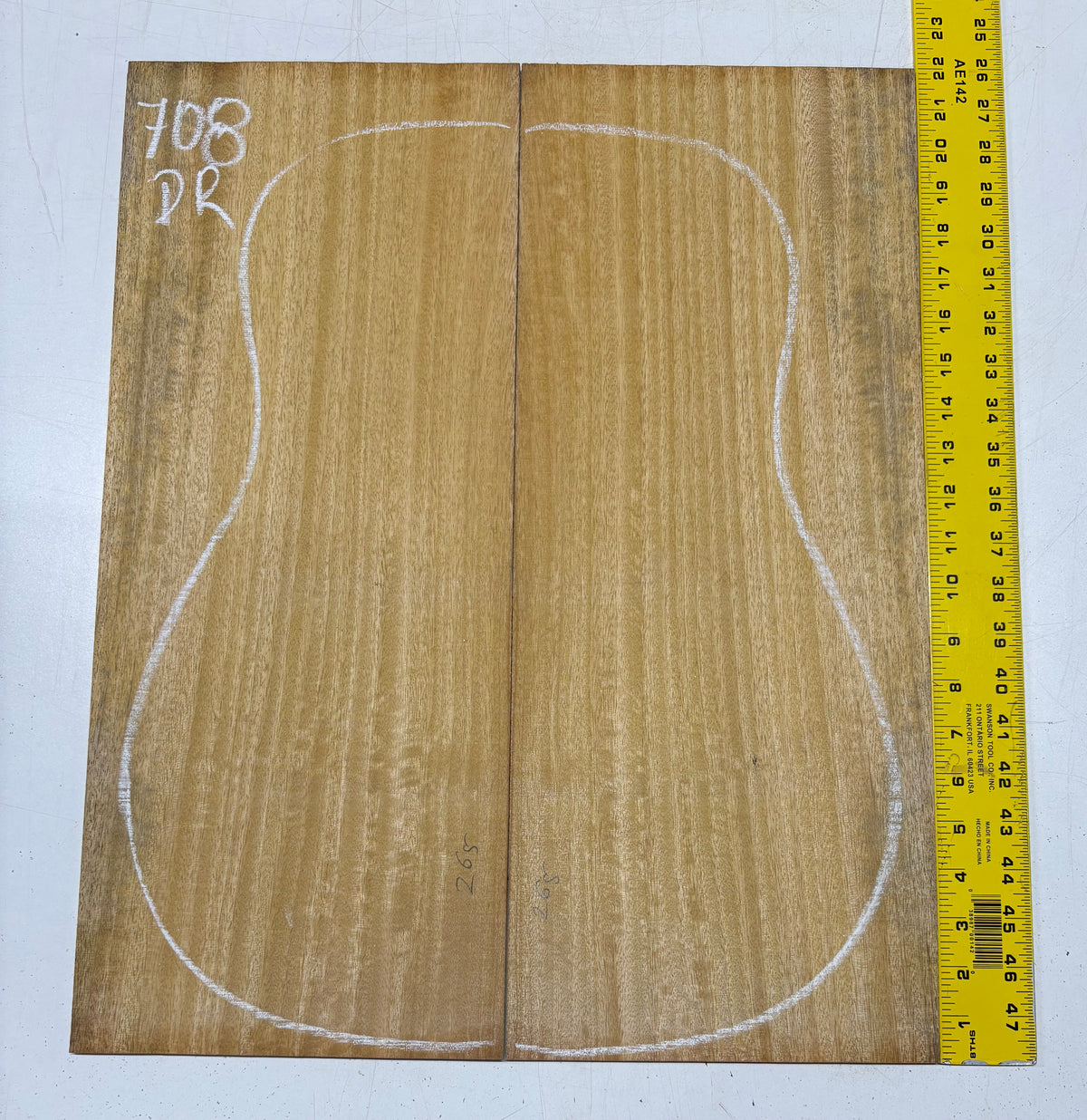 Golden Flame Mango Dreadnought Guitar Back and Side Set #708 - Exotic Wood Zone
