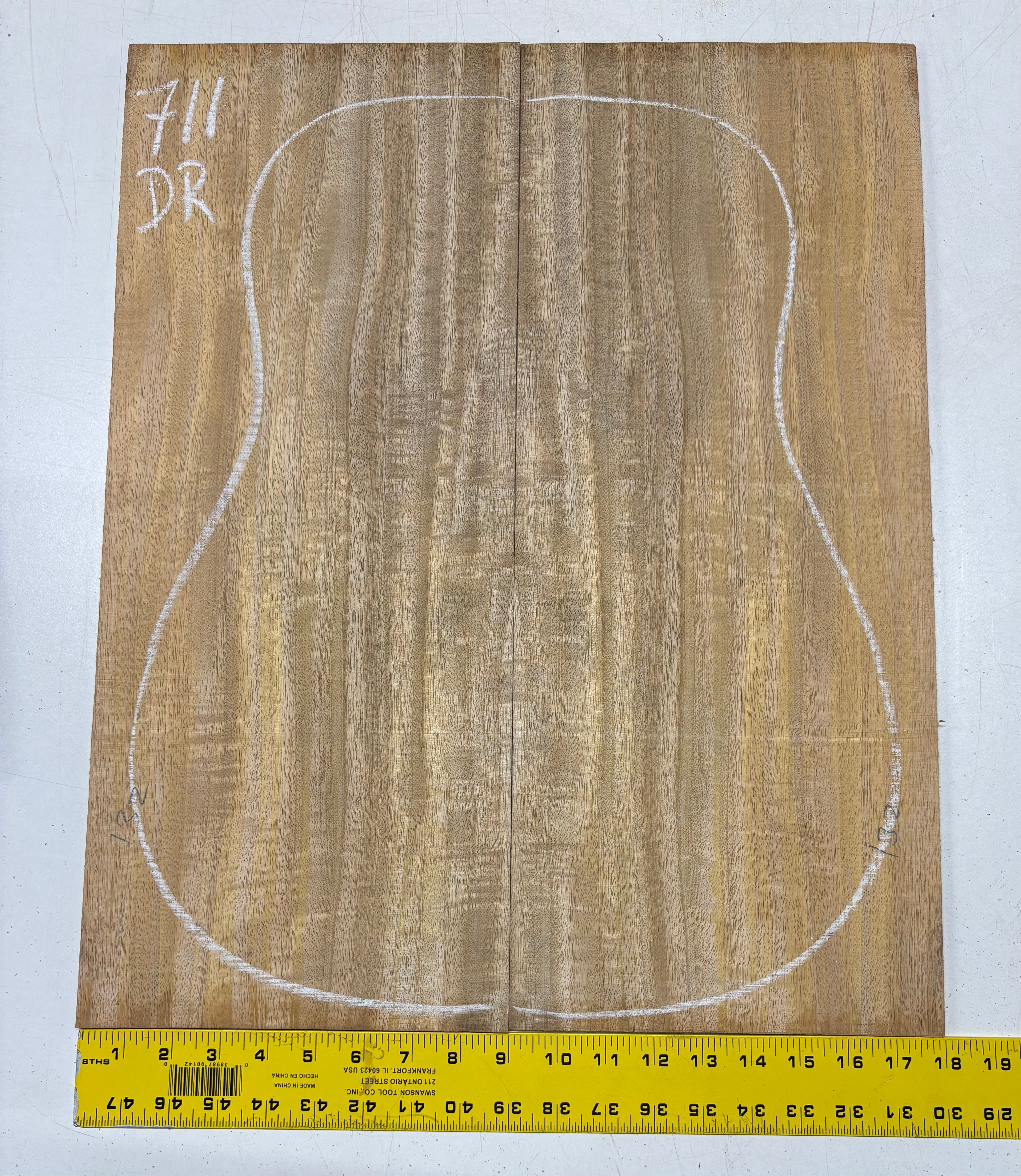 Golden Flame Mango Dreadnought Guitar Back and Side Set #711 - Exotic Wood Zone