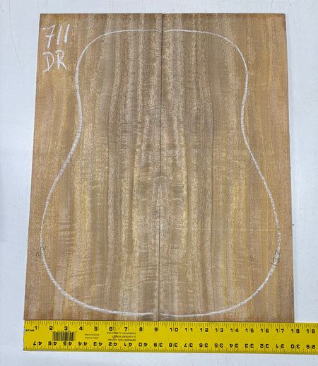 Golden Flame Mango Dreadnought Guitar Back and Side Set #711 - Exotic Wood Zone