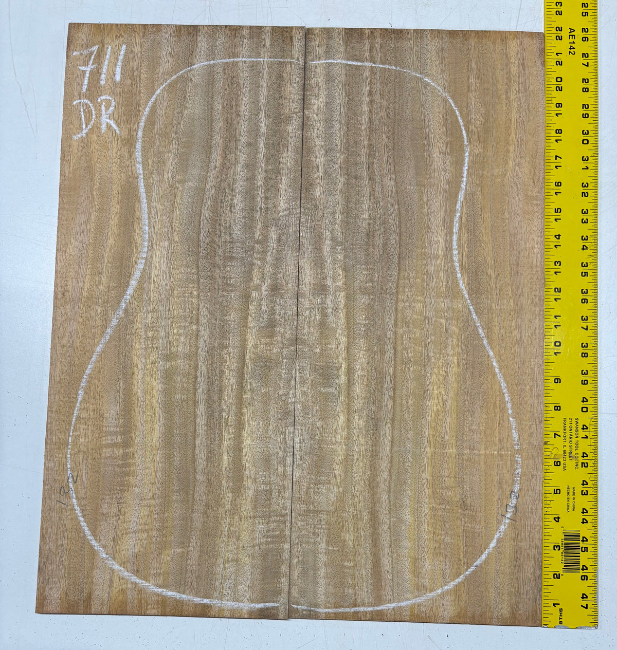 Golden Flame Mango Dreadnought Guitar Back and Side Set #711 - Exotic Wood Zone