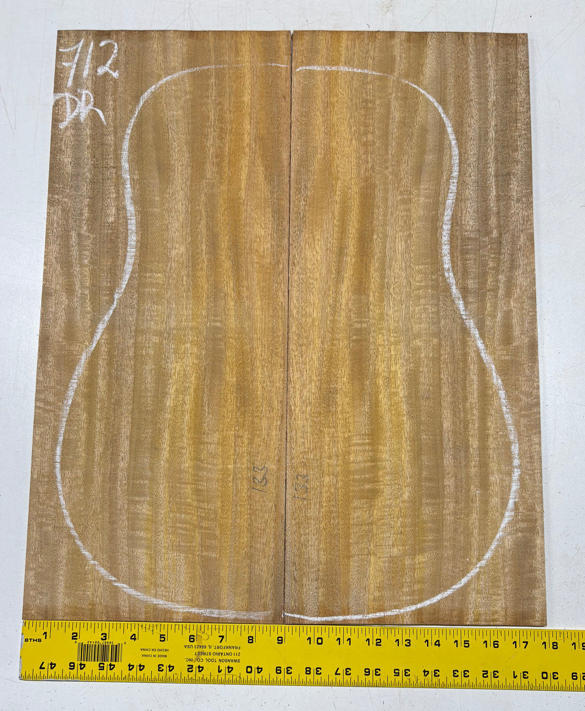 Golden Flame Mango Dreadnought Guitar Back and Side Set #712 - Exotic Wood Zone