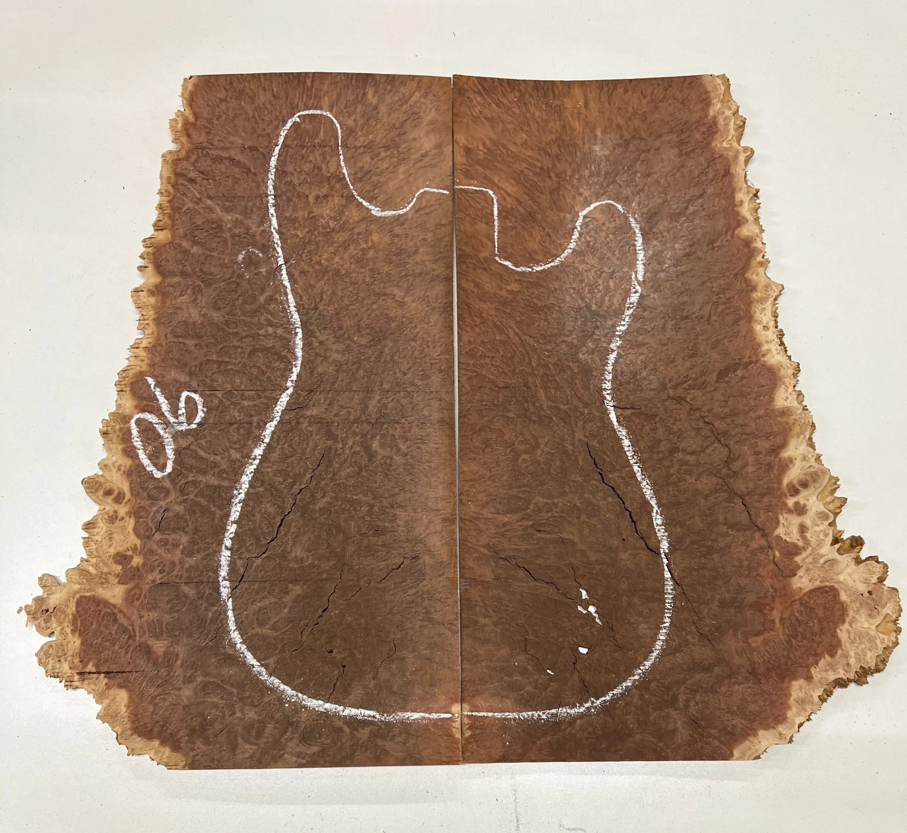 Red Mallee Burl Guitar Drop Top Set 21" x 14" x 1/4" #06 - Exotic Wood Zone - Buy online Across USA 