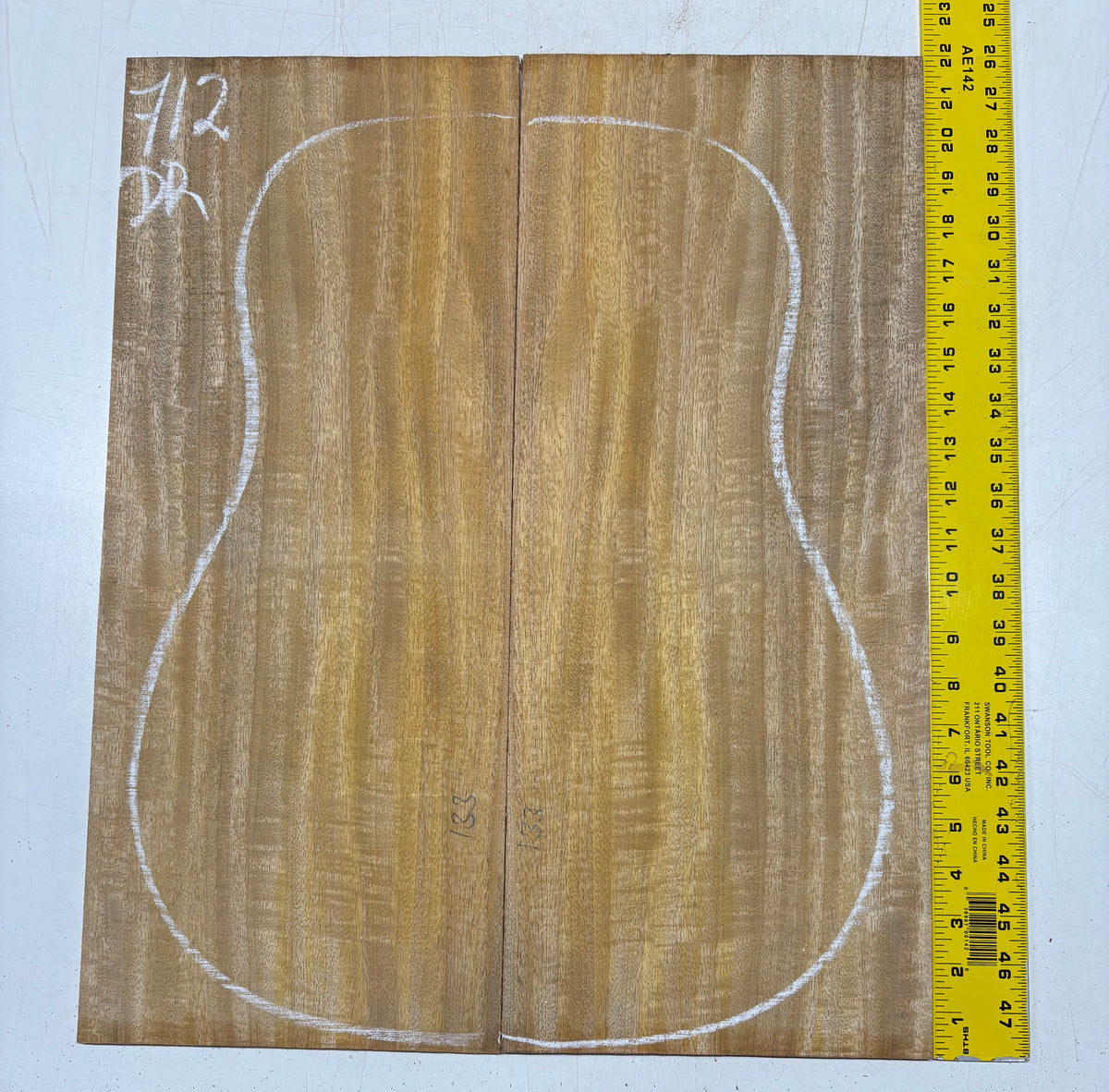 Golden Flame Mango Dreadnought Guitar Back and Side Set #712 - Exotic Wood Zone