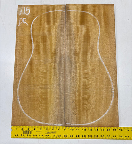 Golden Flame Mango Dreadnought Guitar Back and Side Set #715 - Exotic Wood Zone