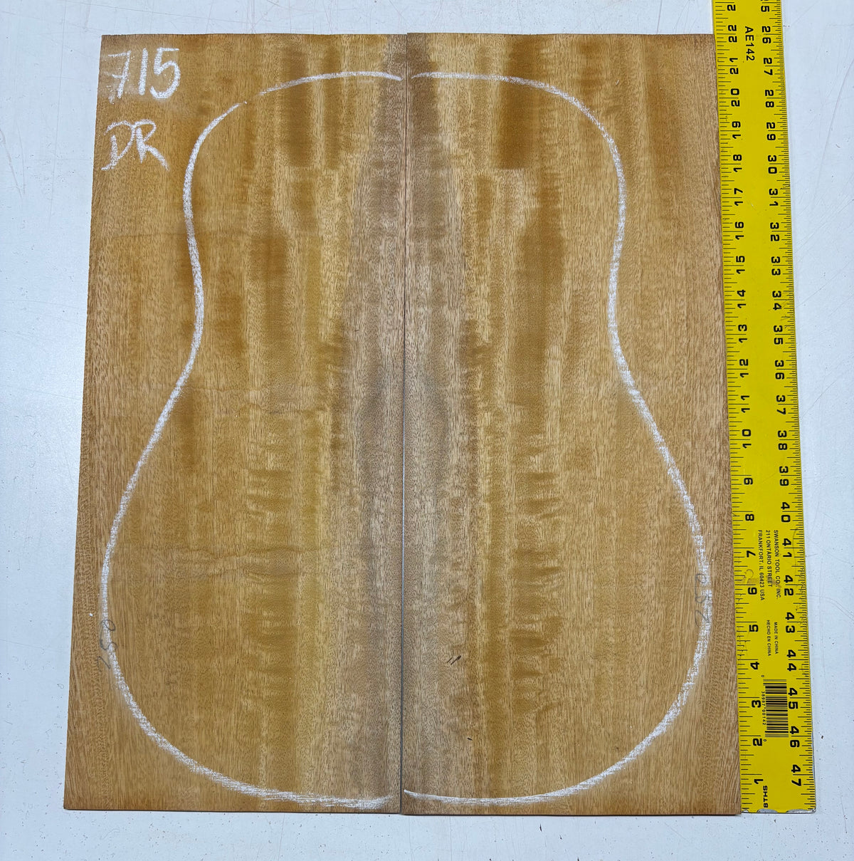 Golden Flame Mango Dreadnought Guitar Back and Side Set #715 - Exotic Wood Zone