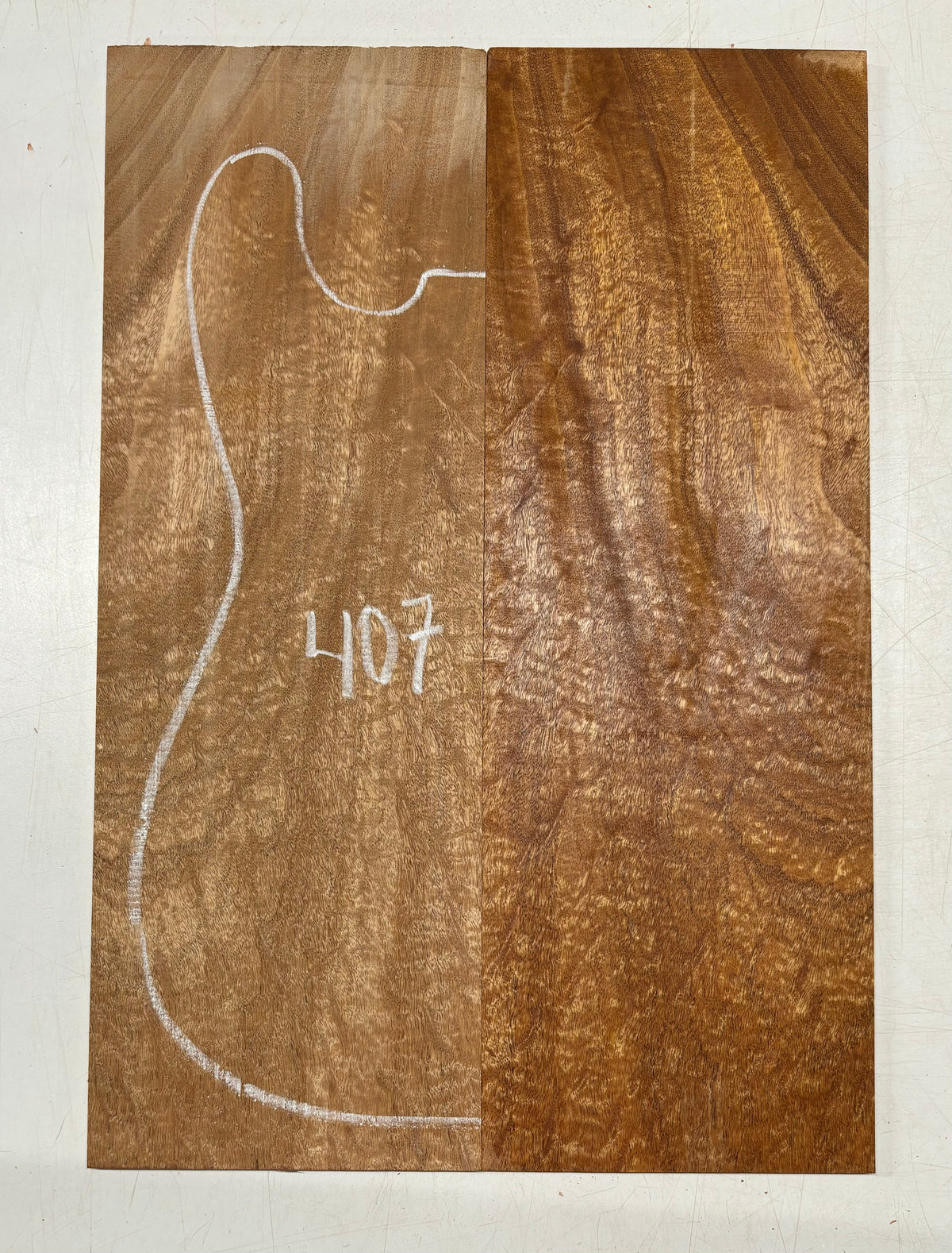 Rare Peacock Flame Mahogany Guitar Drop Top 21" x 7-1/4" x 3/8" #407 - Exotic Wood Zone