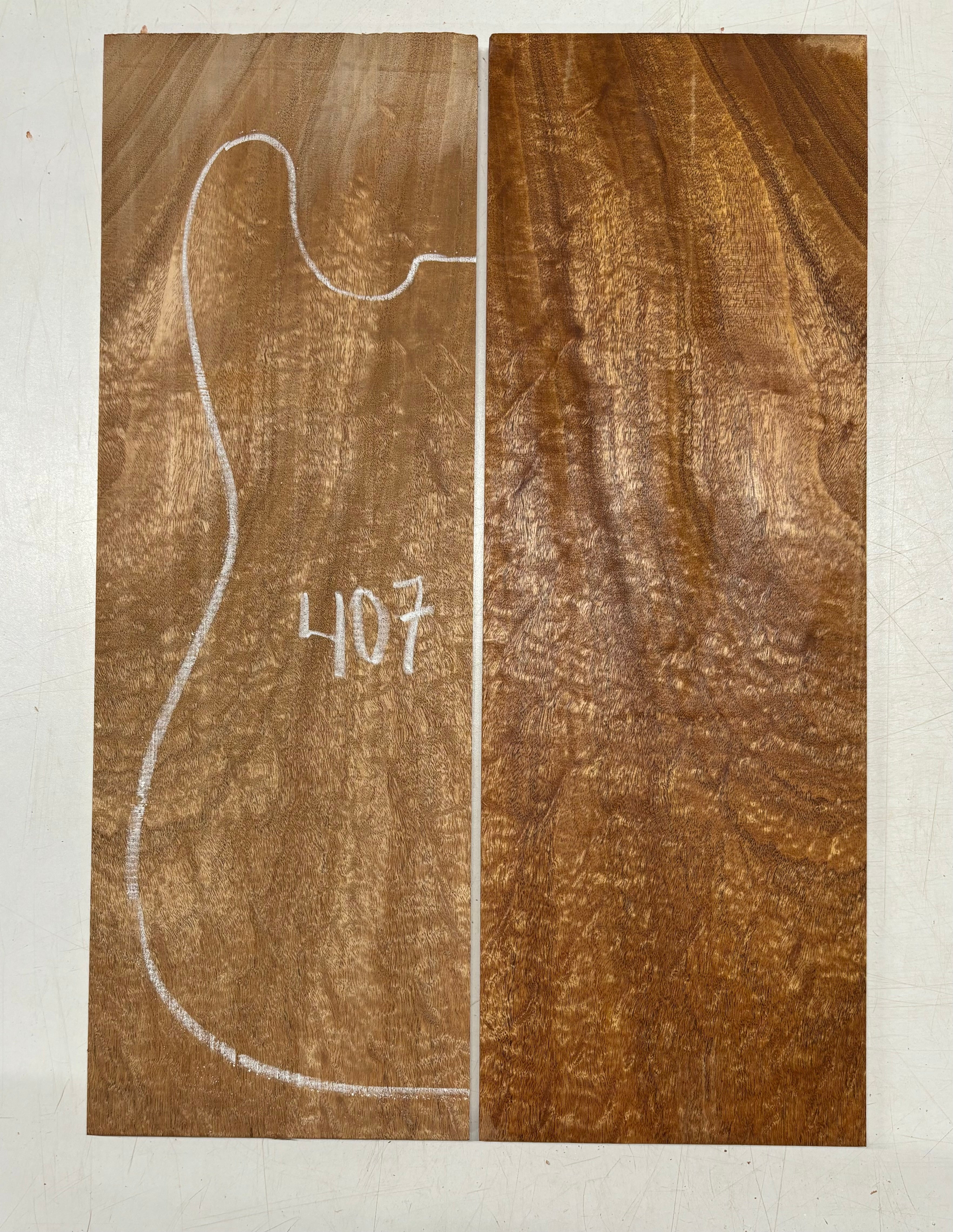 Rare Peacock Flame Mahogany Guitar Drop Top 21" x 7-1/4" x 3/8" #407 - Exotic Wood Zone