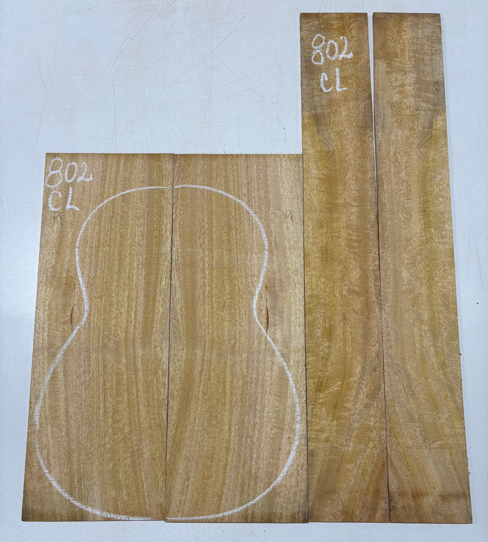 Golden Flame Mango Classical Guitar Back and Side Set #802
