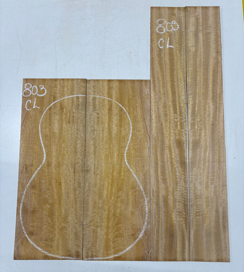 Golden Flame Mango Classical Guitar Back and Side Set #803