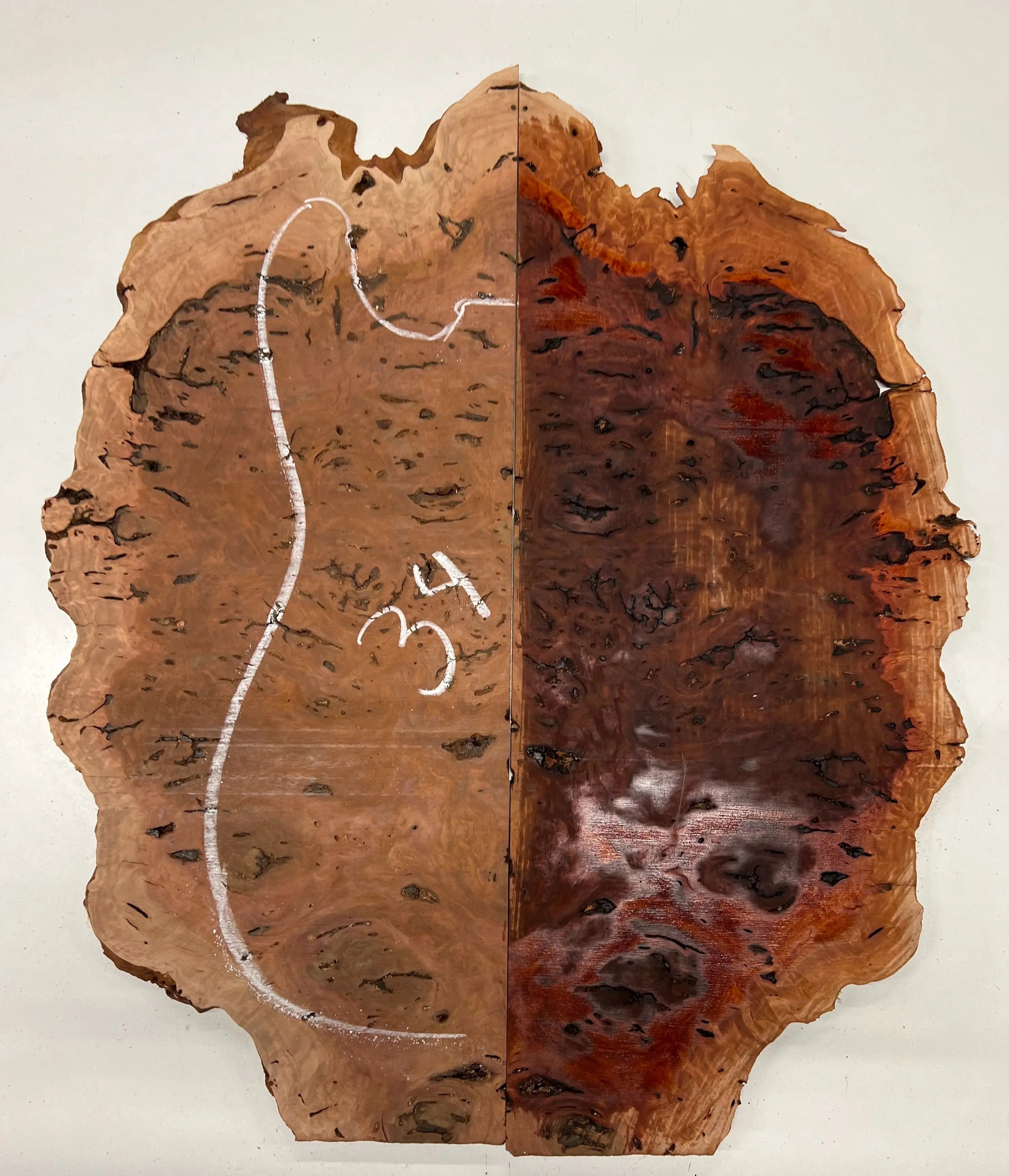 Red Gum Burl Guitar Drop Tops | 21" x 14" x 3/8" - #34 - Exotic Wood Zone - Buy online Across USA 