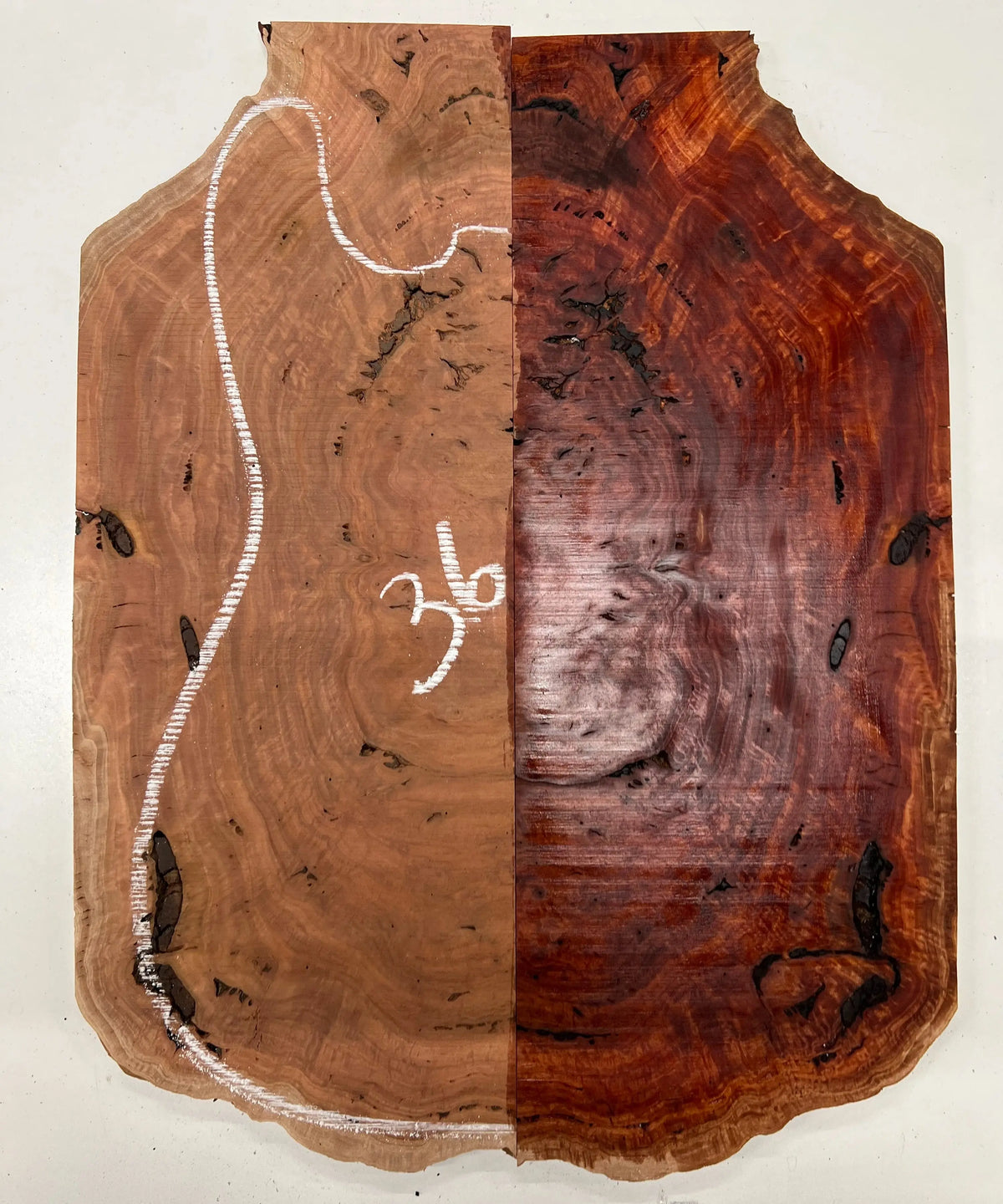 Red Gum Burl Book Matched Guitar Drop Tops | 21" x 14" x 3/8" - #36 - Exotic Wood Zone - Buy online Across USA 