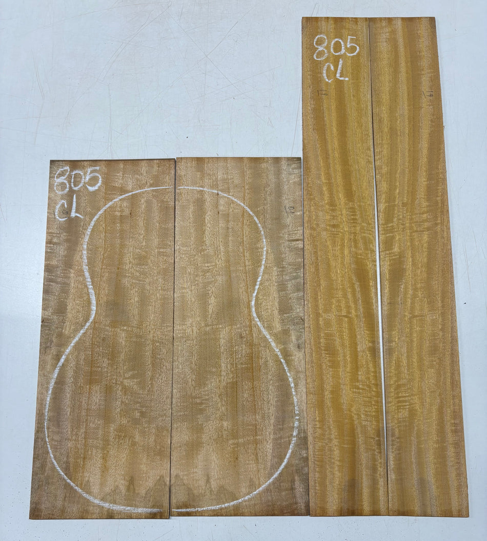 Golden Flame Mango Classical Guitar Back and Side Set #805