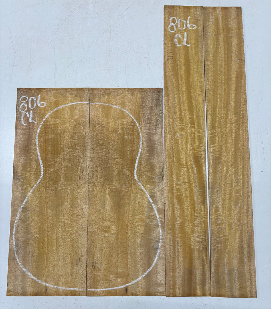 Golden Flame Mango Classical Guitar Back and Side Set #806