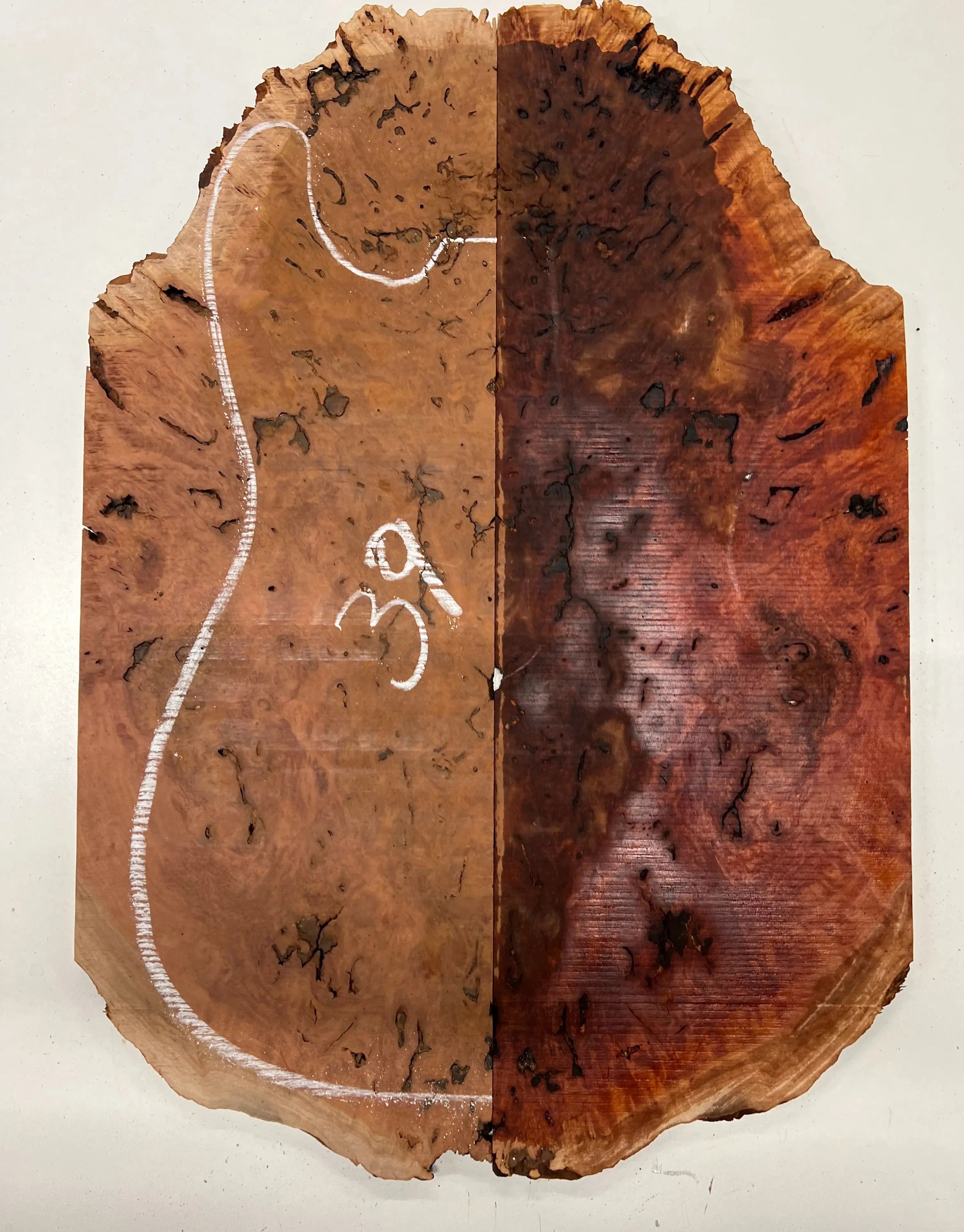 Red Gum Burl Book Matched Guitar Drop Tops | 21" x 14" x 3/8" - #39 - Exotic Wood Zone - Buy online Across USA 