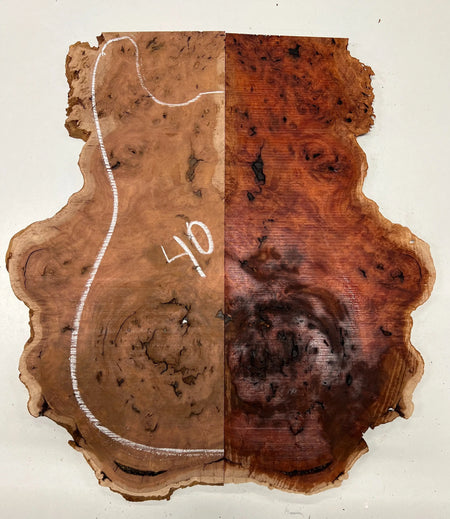 Red Gum Burl Book Matched Guitar Drop Tops | 21" x 14" x 3/8" - #40 - Exotic Wood Zone - Buy online Across USA 