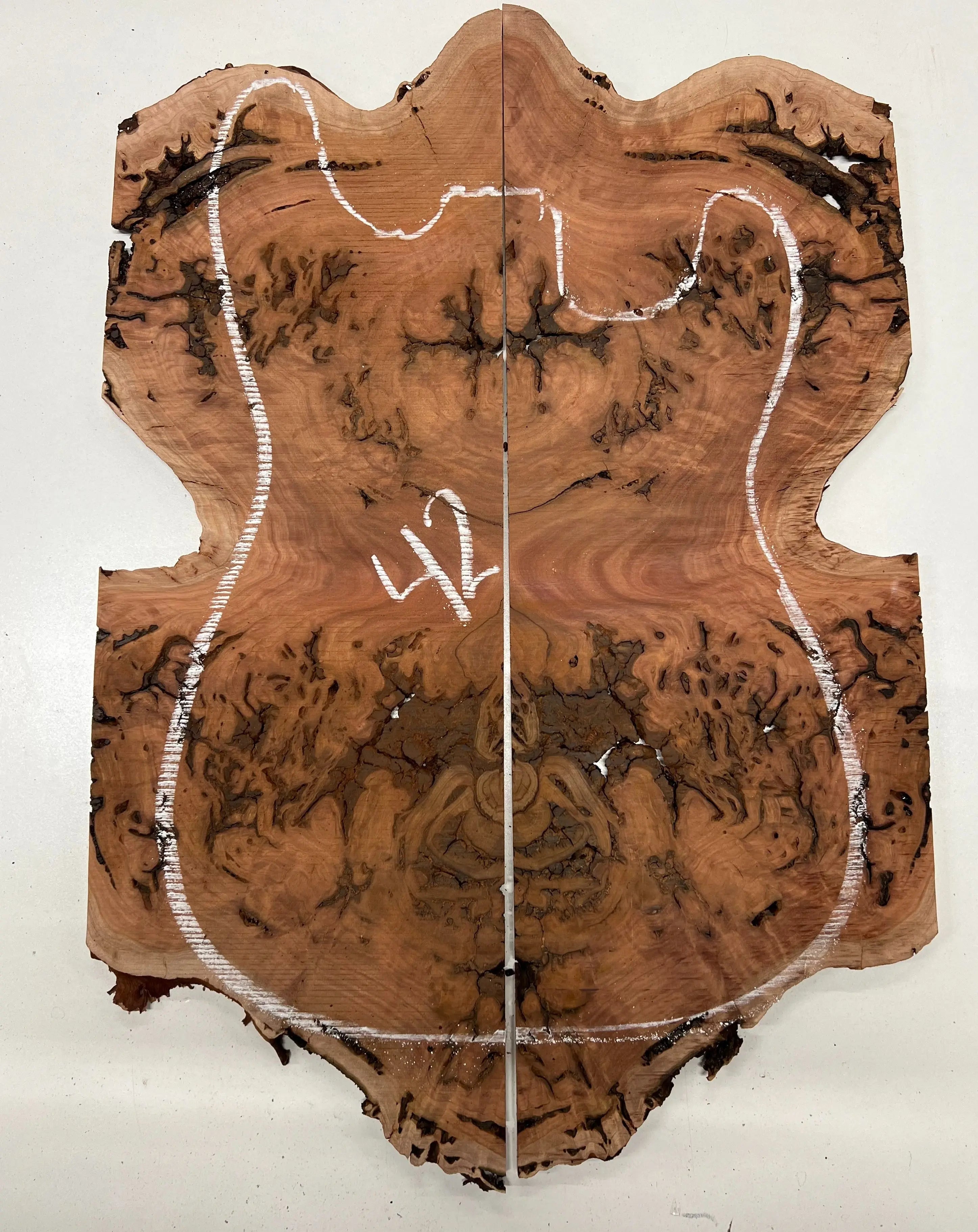 Red Gum Burl Book Matched Guitar Drop Tops | 21" x 14" x 3/8" #42 - Exotic Wood Zone - Buy online Across USA 