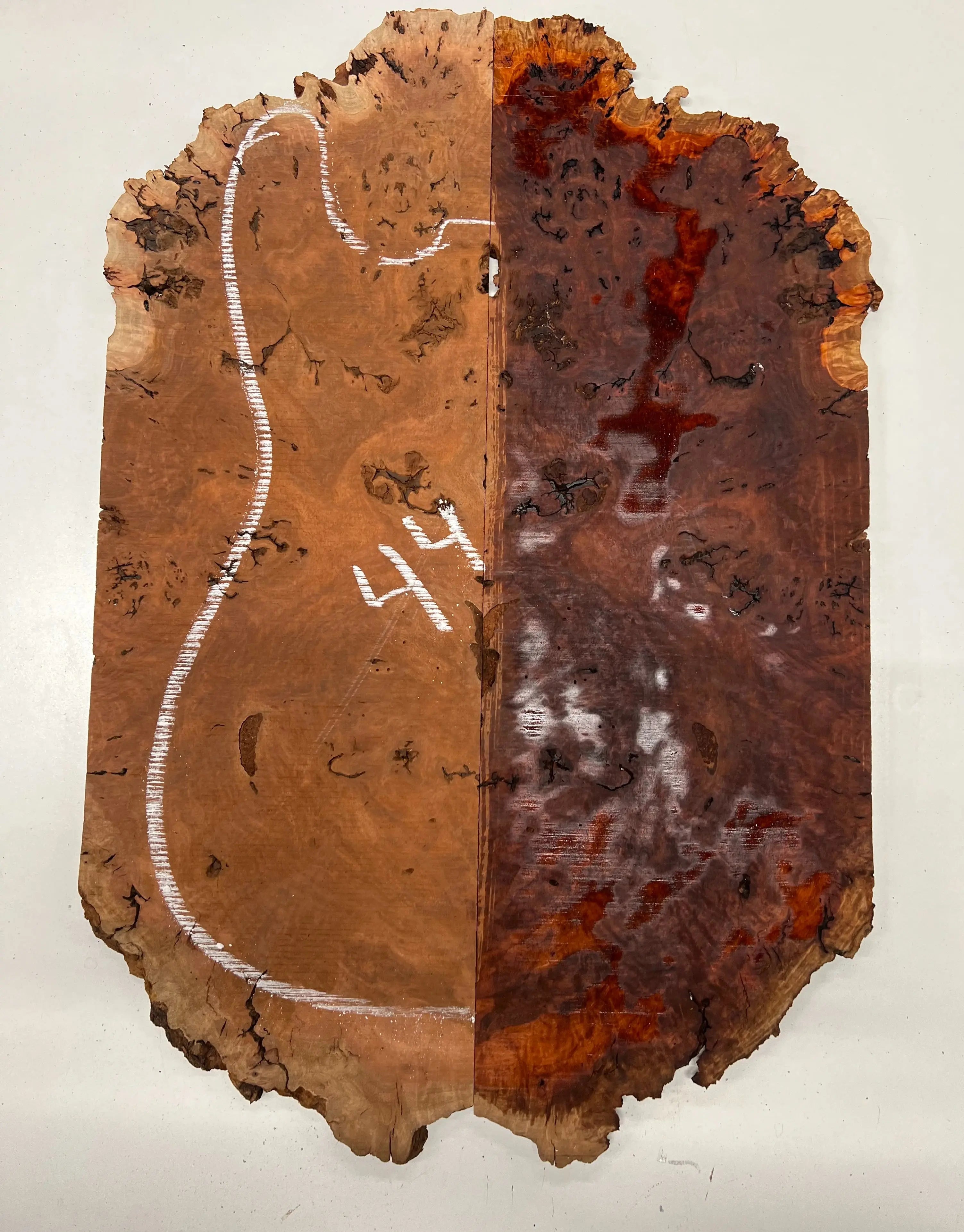 Red Gum Burl Book Matched Guitar Drop Tops | 21" x 14" x 3/8" #44 - Exotic Wood Zone - Buy online Across USA 