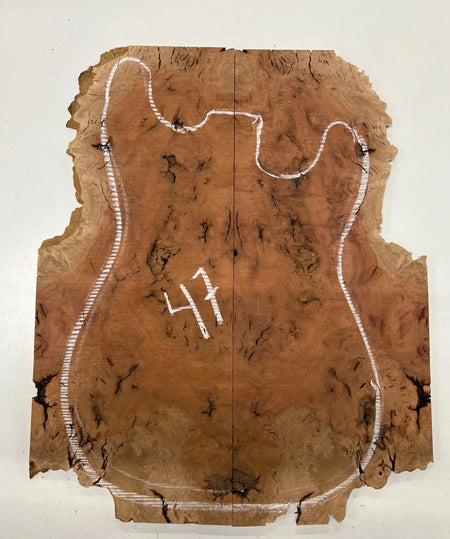 Red Gum Burl Book Matched Guitar Drop Tops | 21" x 14" x 3/8" #47 - Exotic Wood Zone - Buy online Across USA 