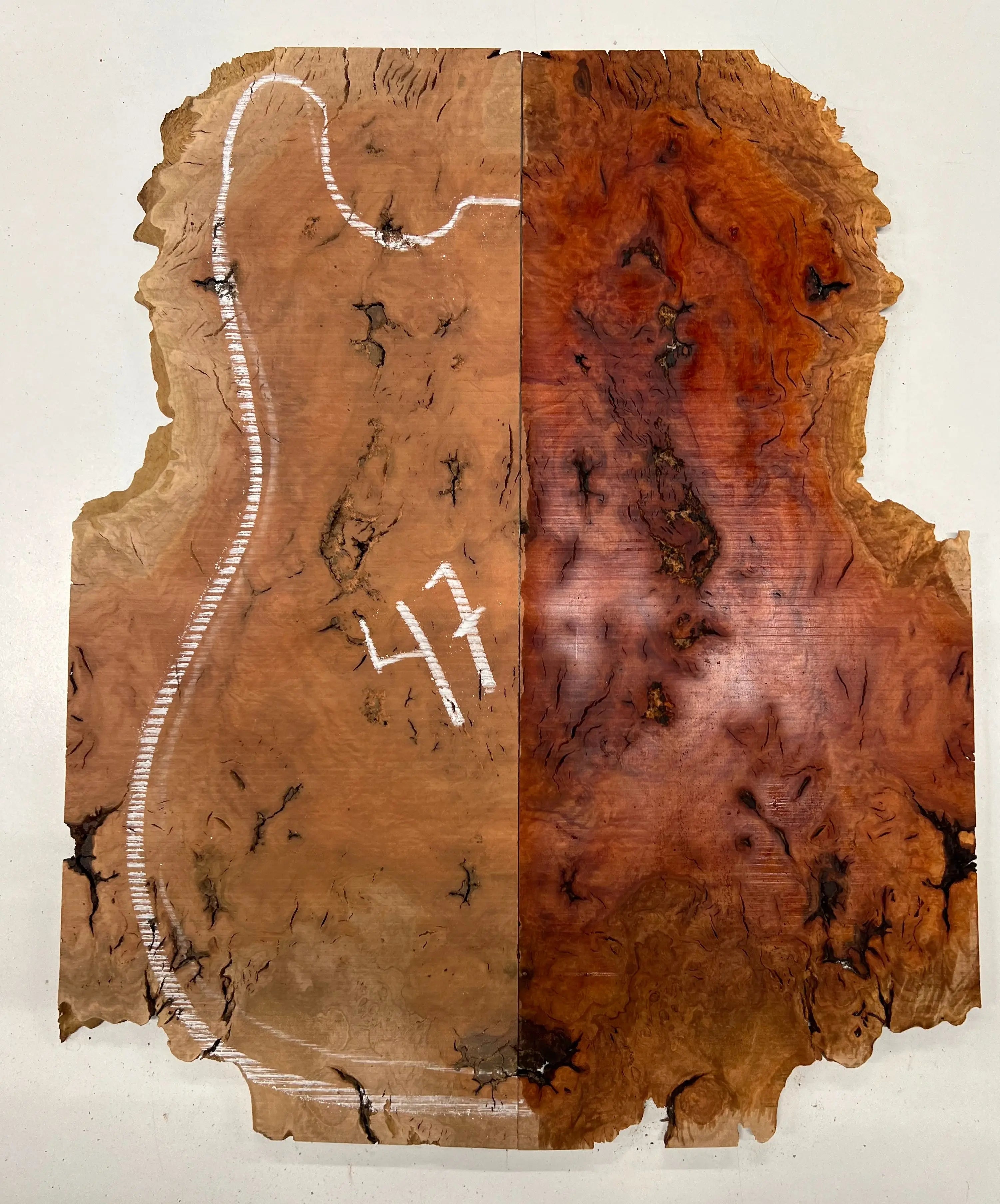 Red Gum Burl Book Matched Guitar Drop Tops | 21" x 14" x 3/8" #47 - Exotic Wood Zone - Buy online Across USA 