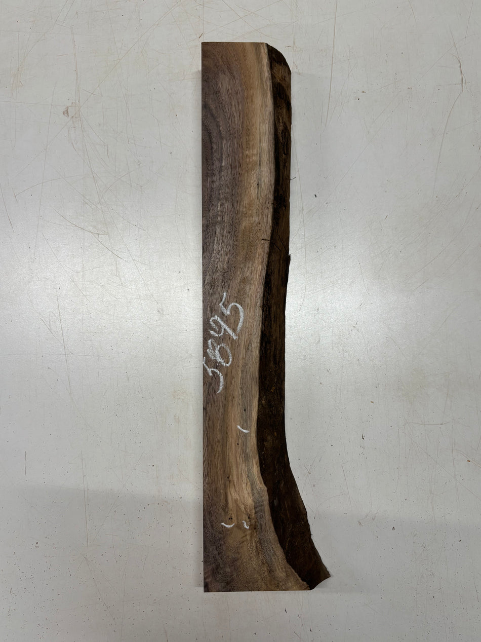 1 Piece, Flame Black Walnut Live Edge Blank 22"x2-1/2"x1-7/8"#5895