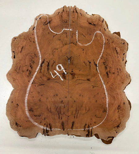 Red Gum Burl Book Matched Guitar Drop Tops | 21" x 14" x 3/8" #49 - Exotic Wood Zone - Buy online Across USA 