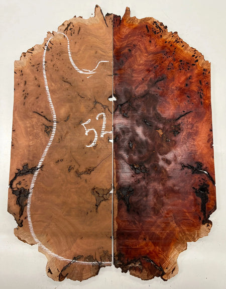 Red Gum Burl Book Matched Guitar Drop Tops | 21" x 14" x 3/8" #52 - Exotic Wood Zone - Buy online Across USA 